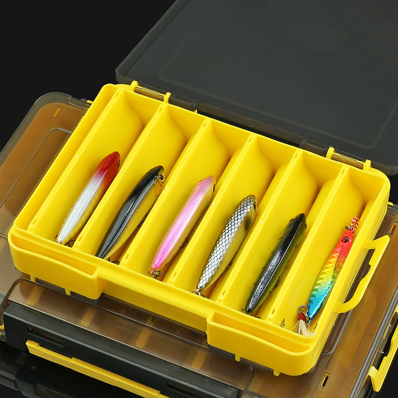 Fishing Lure Box - ❤️ กล่องใส่เหยื่อตกปลาแบบสองด้าน, กล่องเก็บอุปกรณ์ตกปลา 12 ช่องพร้อมหัวเข็มขัด 2