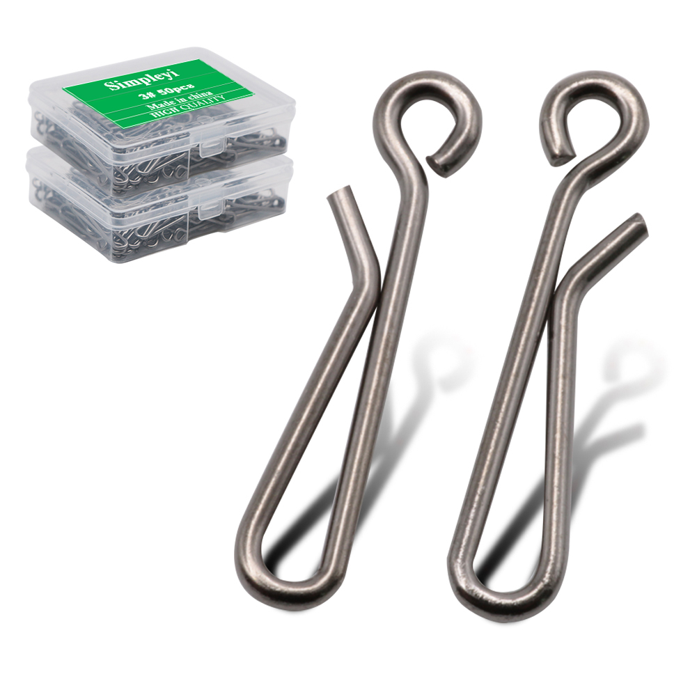 Fishing Lure Accessories - 50ชิ้น/กล่องแบริ่งล็อค Rolling หมุนขาแหวน Snap Barrel Tackle