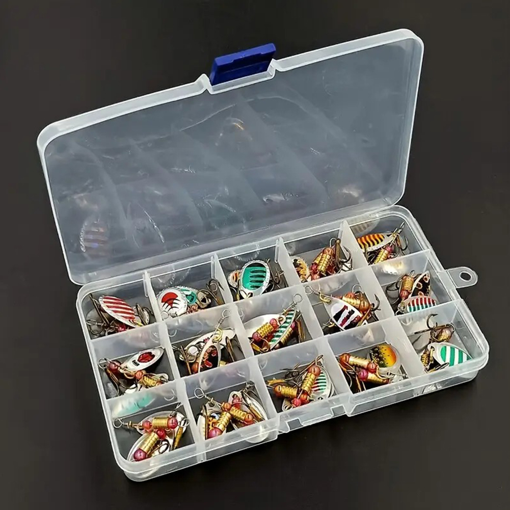 Fishing Lure Crankbait - เหยื่อตกปลาแบบช้อนโลหะ 30 ชิ้น พร้อมตะขอสามทาง เหยื่อปลอมแบบสปินเนอร์ เหยื่อตกปลาแบบ