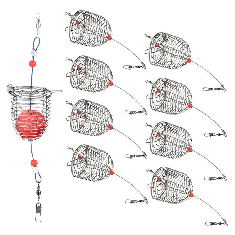 Fishing Lure Accessories - กรงดักปลาคาร์ปสำหรับตกปลา ตะกร้าใส่เหยื่อสแตนเลสแบบขายส่ง อุปกรณ์ดักปลาดุก ปลาคาร์ป อุปกรณ์ตกปลา 3-12