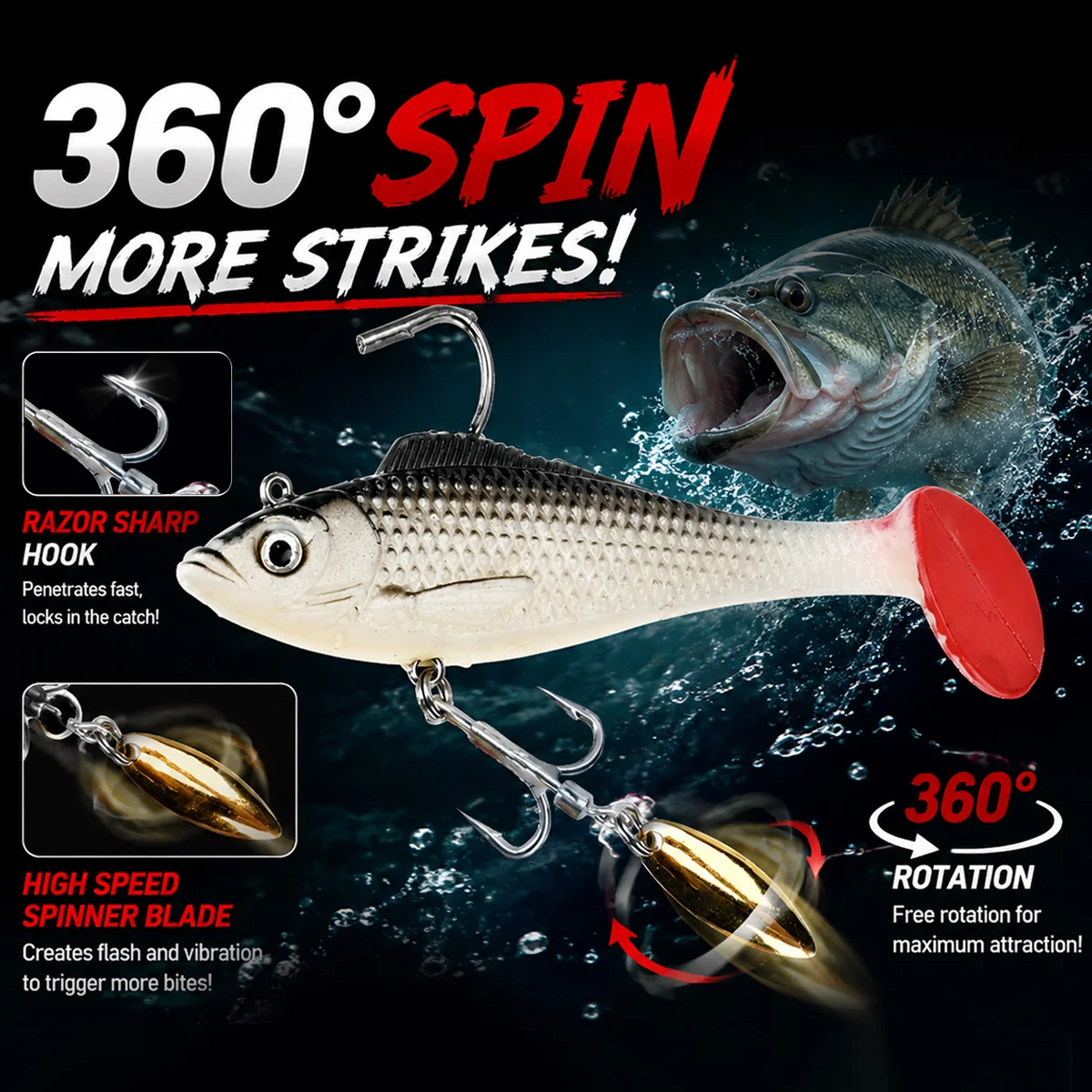 เหยื่อตกปลา MEREDITH แบบสปินนิ - Fishing Lure Blade Bait บทวิจารณ์และราคา