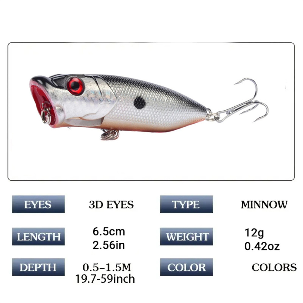 เหยื่อตกปลาแบบป๊อปเปอร์ 5 ชิ้น - Fishing Lure Crankbait บทวิจารณ์และราคา