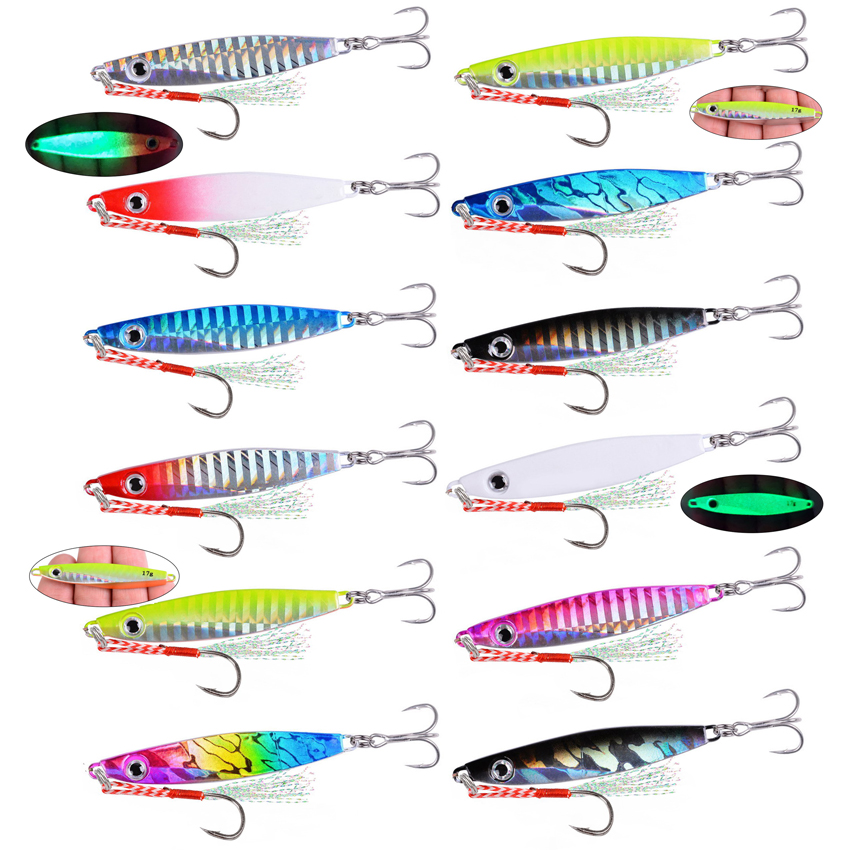 12Pcs ตกปลาโลหะเหยื่อ Jig 7G 1 - Fishing Lure Blade Bait บทวิจารณ์และราคา